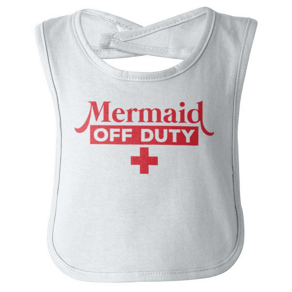Mermaid Off Duty Infant Baby Bib-Direct To Garment Print-Brisco Baby