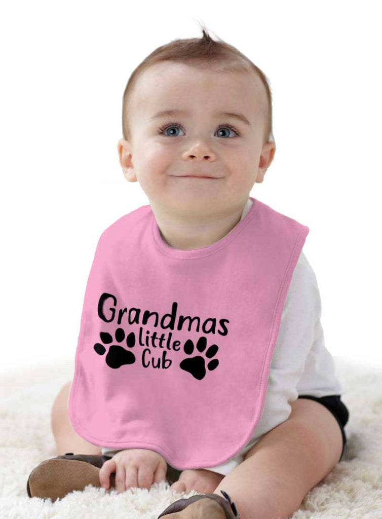 Granmda's Little Cub Infant Baby Bib-Direct To Garment Print-Brisco Baby