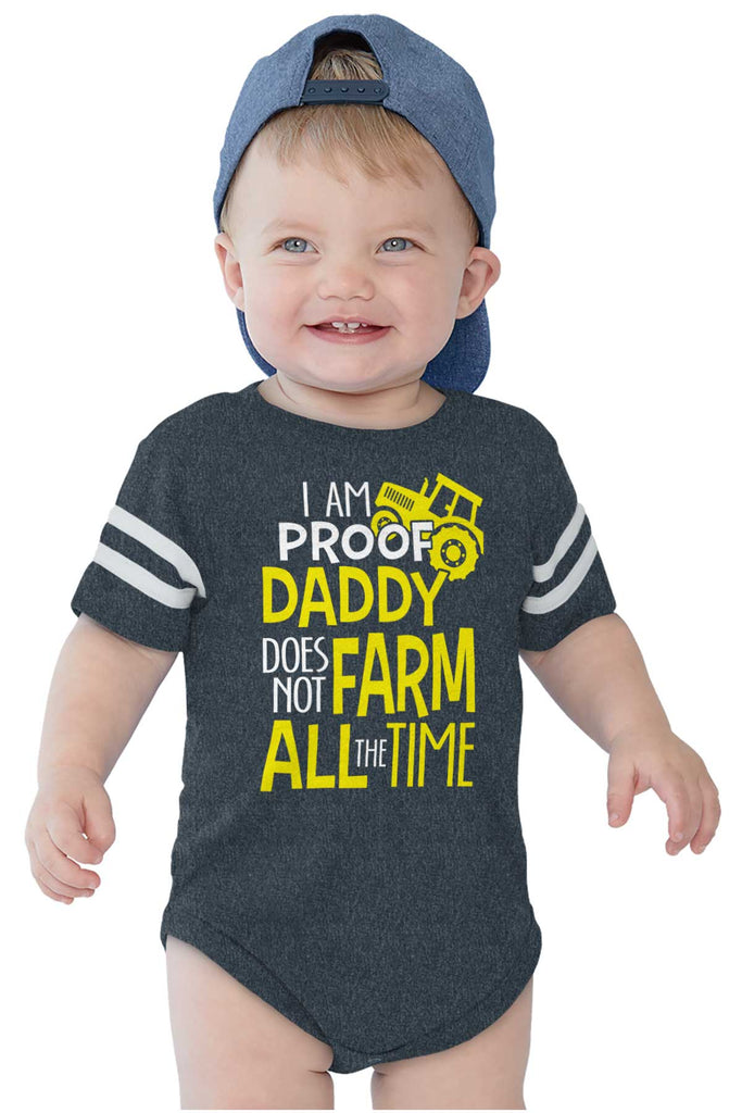 Farm All The Time Football Romper Bodysuit-Direct To Garment Print-Brisco Baby