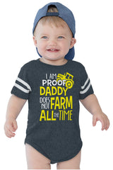 Farm All The Time Football Romper Bodysuit-Direct To Garment Print-Brisco Baby