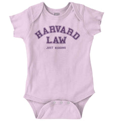 Harvard Law Romper Bodysuit-Direct To Garment Print-Brisco Baby
