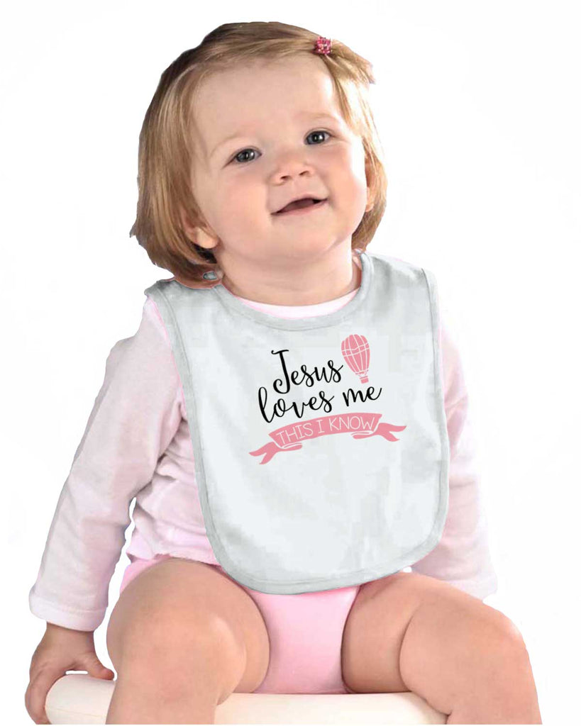Jesus Christ Loves Me Infant Baby Bib-Direct To Garment Print-Brisco Baby