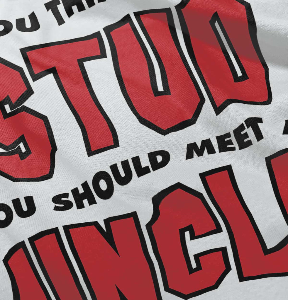 Think I'm A Stud Meet Uncle Romper Bodysuit-Direct To Garment Print-Brisco Baby