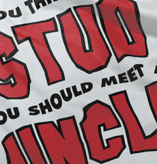 Think I'm A Stud Meet Uncle Romper Bodysuit-Direct To Garment Print-Brisco Baby