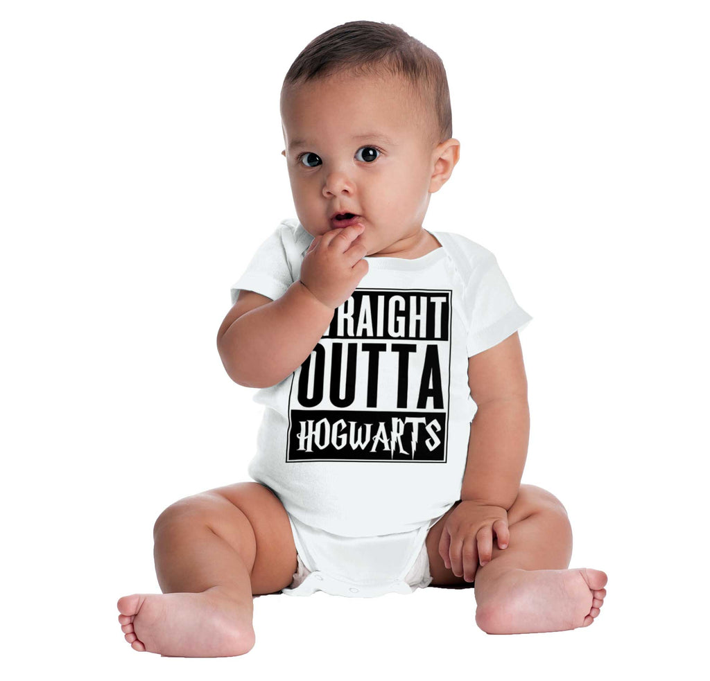 Straight Outta Hogwarts Romper Bodysuit-Direct To Garment Print-Brisco Baby
