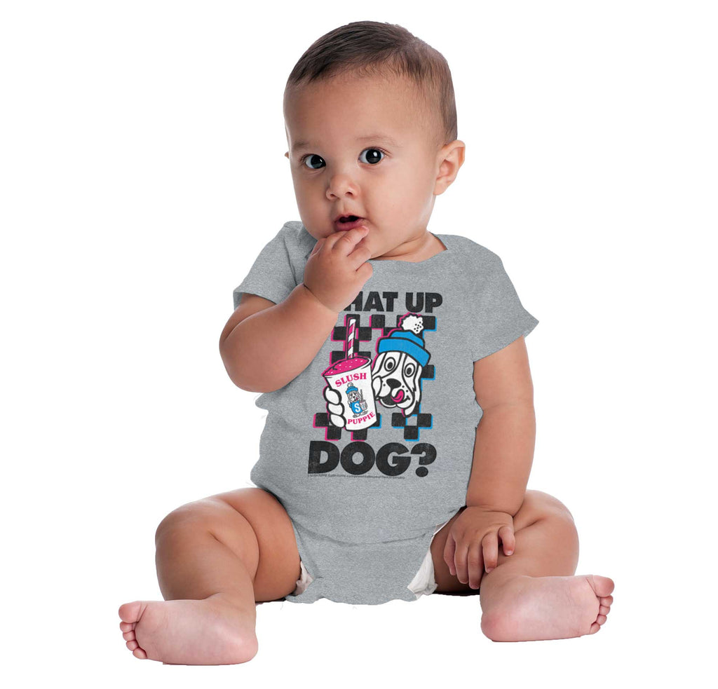 What Up Dog Romper Bodysuit-Direct To Garment Print-Brisco Baby