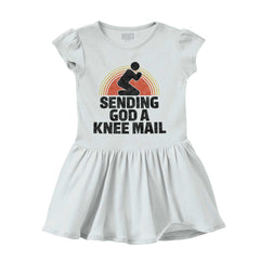 Sending God A Knee Mail Solid Baby Infant Dress-Direct To Garment Print-Brisco Baby