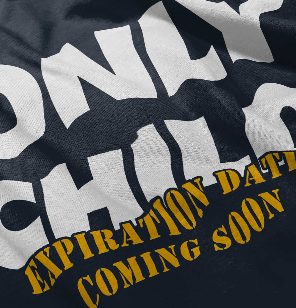 Only Child Expiration Date Romper Bodysuit-Direct To Garment Print-Brisco Baby
