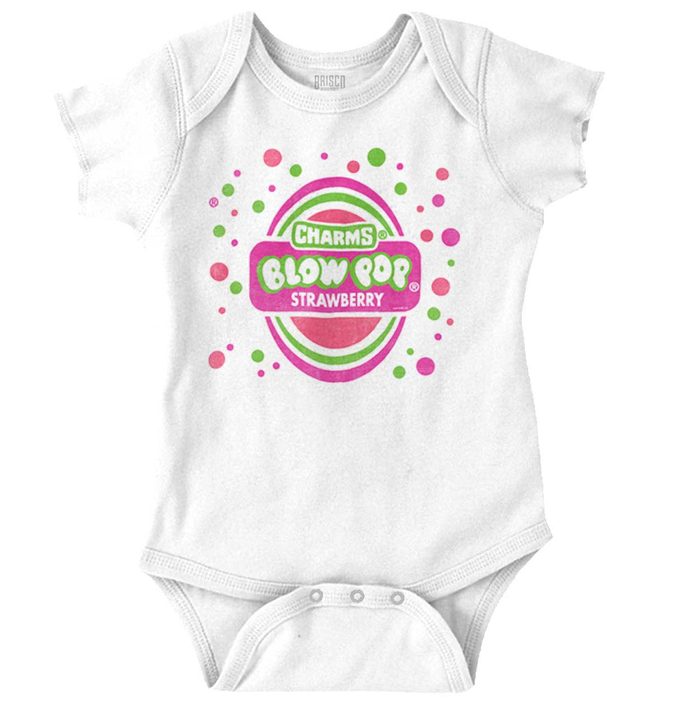 Strawberry Blow Pop Romper Bodysuit-Direct To Garment Print-Brisco Baby