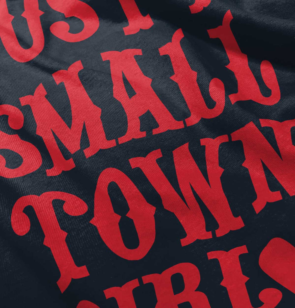 Small Town Girl Baby Ruffled Trim Romper-Direct To Garment Print-Brisco Baby