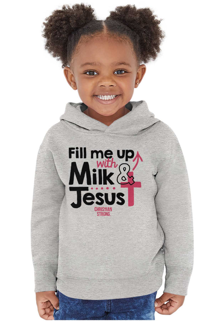 Milk And Jesus Toddler Pullover Hoodie-Direct To Garment Print-Brisco Baby