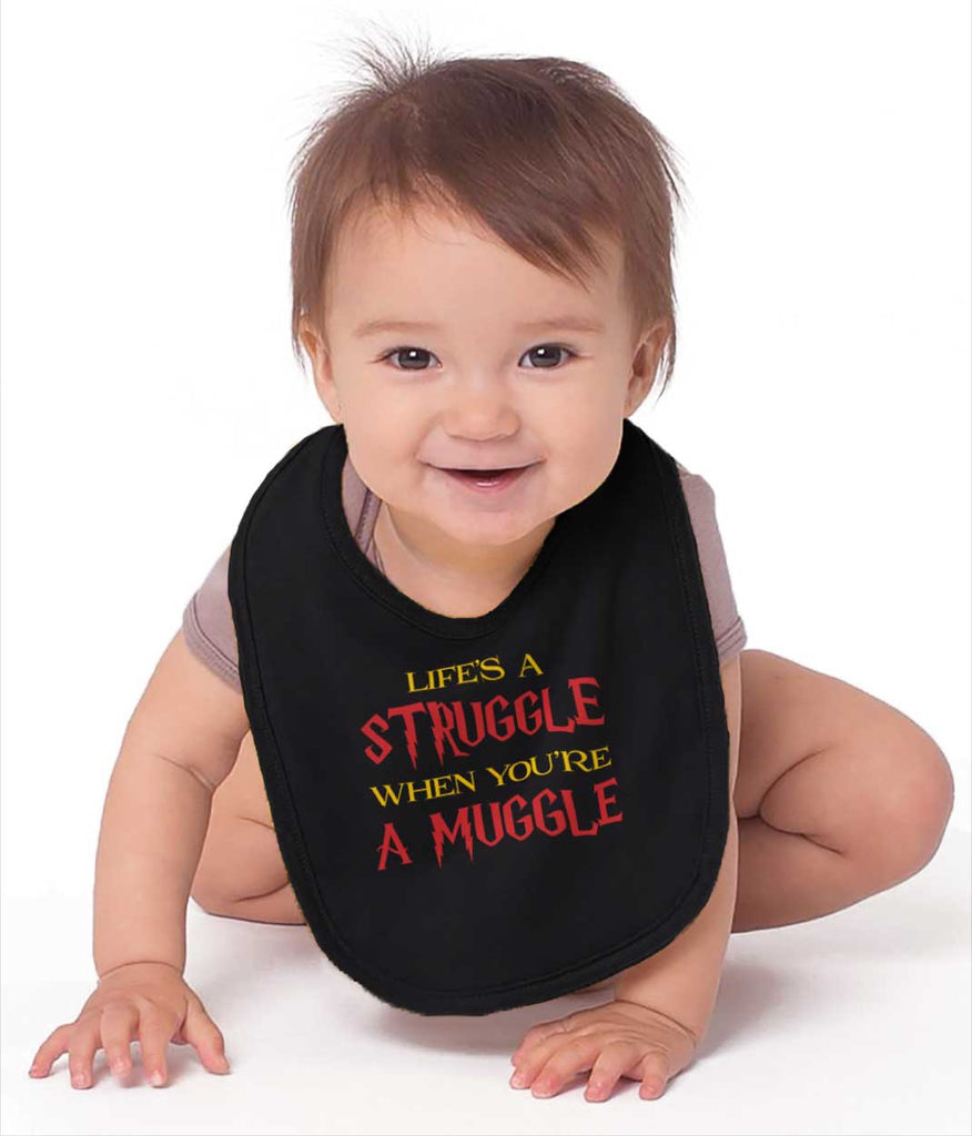 Struggle When Muggle Infant Baby Bib-Direct To Garment Print-Brisco Baby