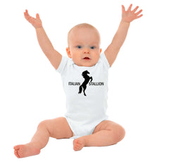 Italian Stallion Romper Bodysuit-Direct To Garment Print-Brisco Baby