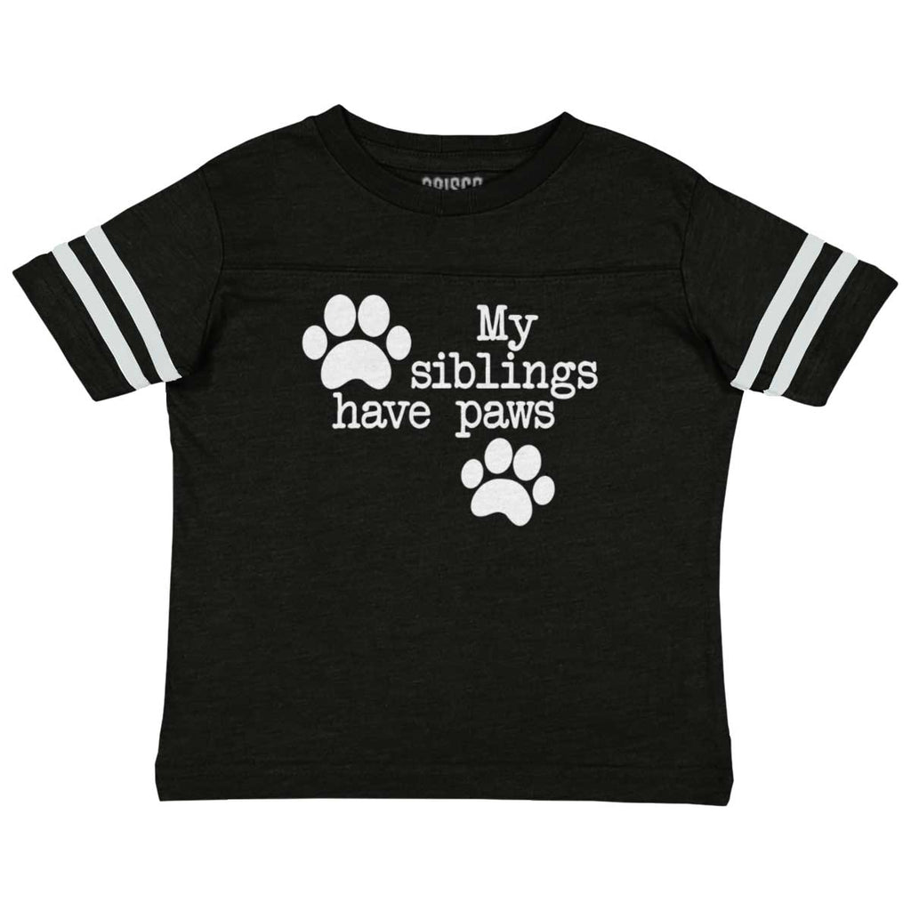 Siblings have paws Toddler Football Jersey Tee-Direct To Garment Print-Brisco Baby
