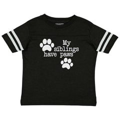 Siblings have paws Toddler Football Jersey Tee-Direct To Garment Print-Brisco Baby