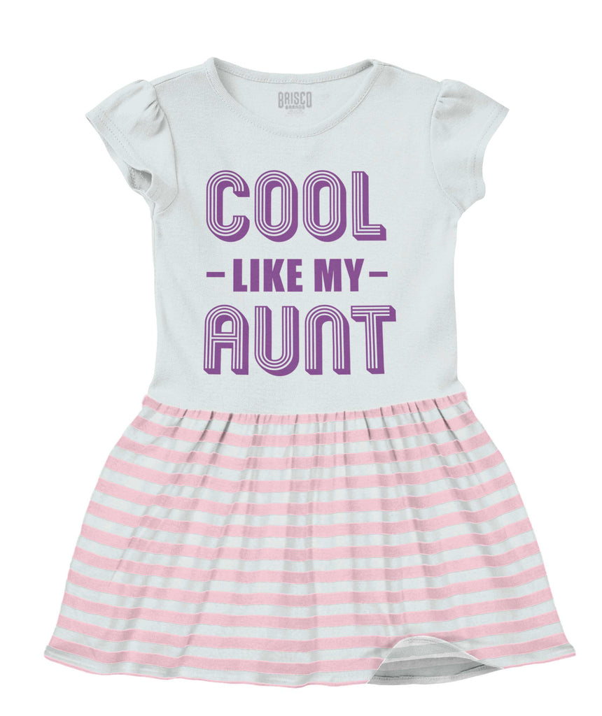 Aunt is Single Baby Striped Skirt Dress-Direct To Garment Print-Brisco Baby