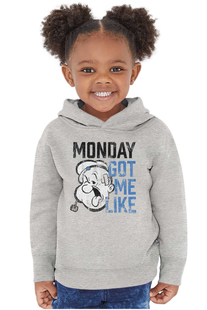 Monday Got Me Like Toddler Pullover Hoodie-Direct To Garment Print-Brisco Baby