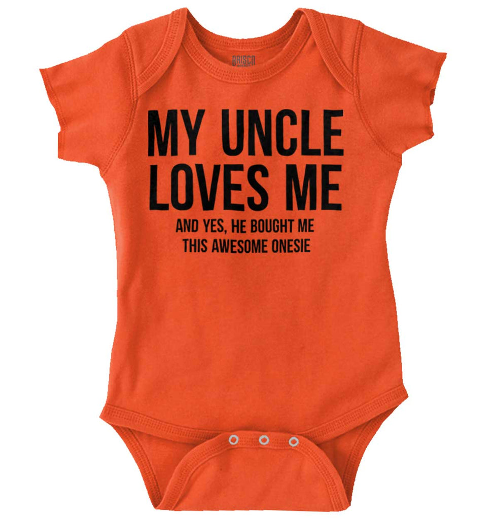 Uncle Loves Me Bought Shirt Romper Bodysuit-Direct To Garment Print-Brisco Baby