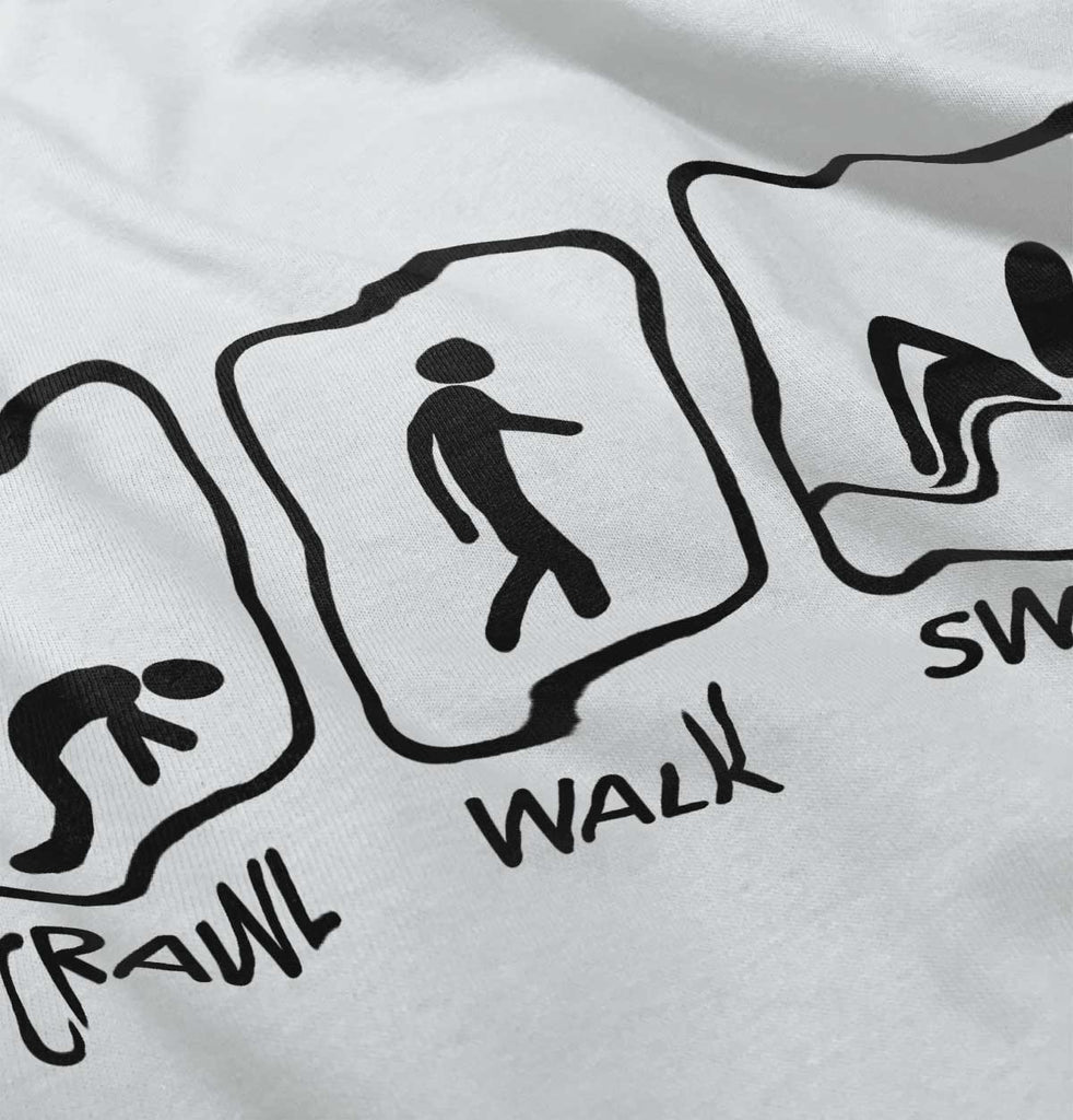 Crawl Walk Swim Infant Toddler T Shirt-Direct To Garment Print-Brisco Baby