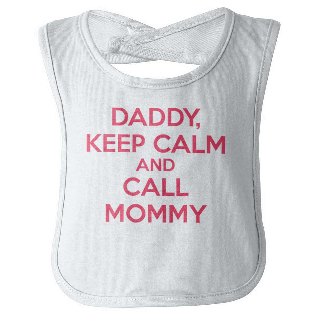 Call Mommy Infant Baby Bib-Direct To Garment Print-Brisco Baby