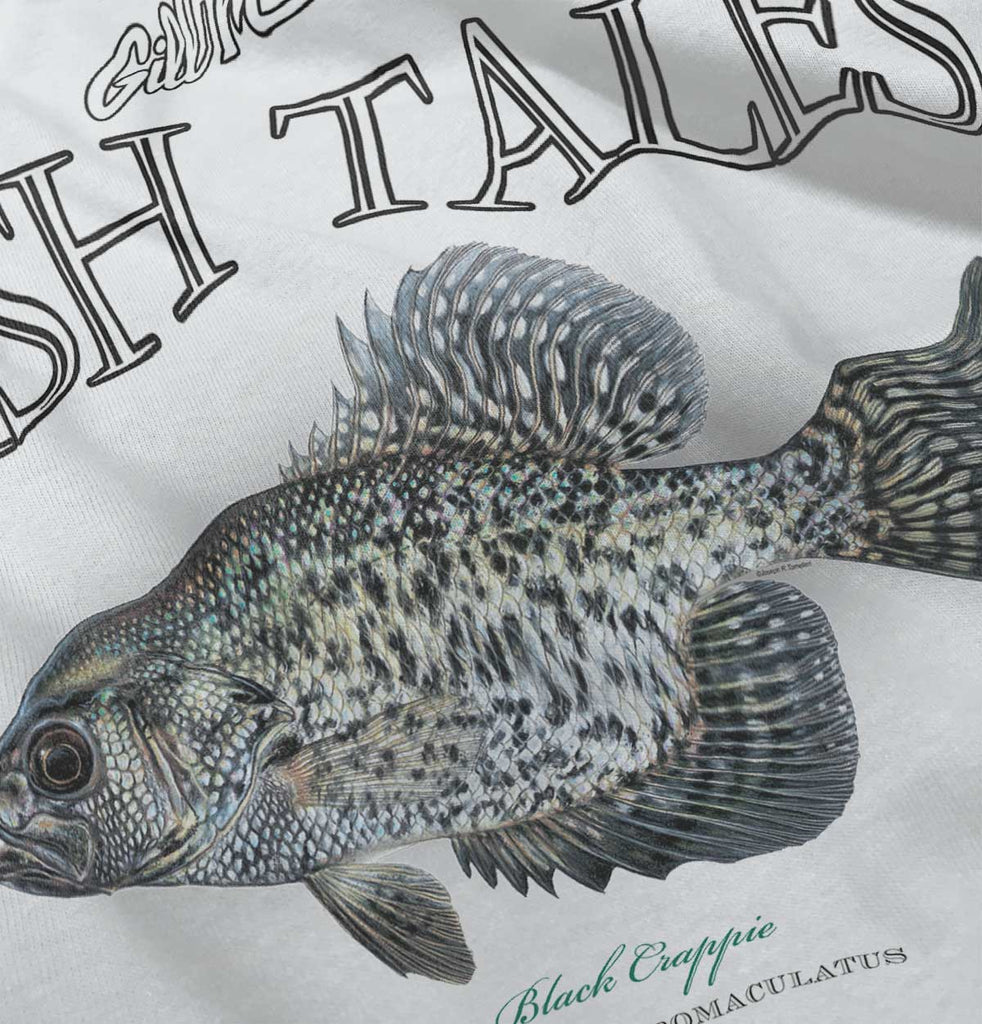 Black Crappie Fishing Romper Bodysuit-Direct To Garment Print-Brisco Baby