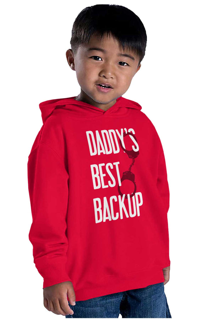 Daddy's Best Backup Toddler Pullover Hoodie-Direct To Garment Print-Brisco Baby
