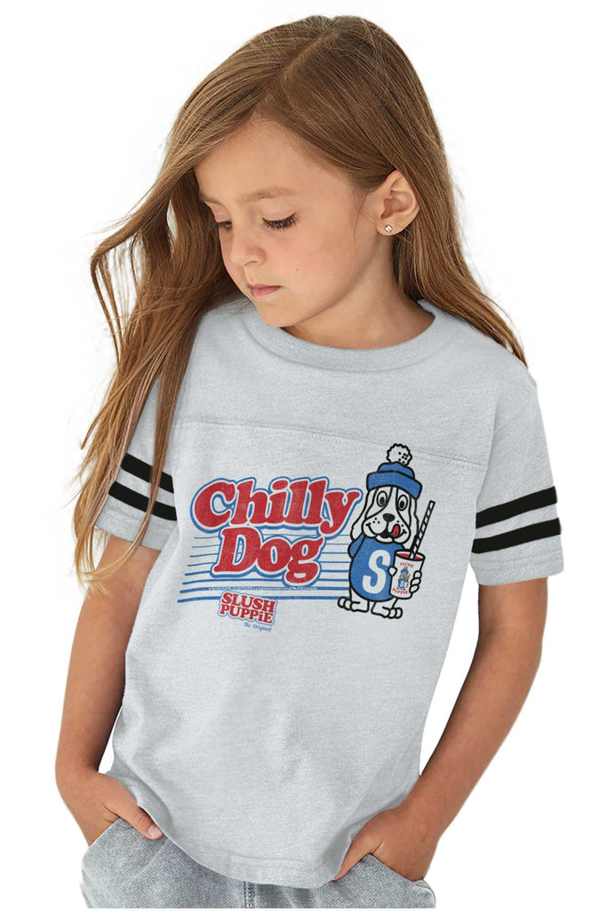 Chilly Dog Toddler Football Jersey Tee-Direct To Garment Print-Brisco Baby