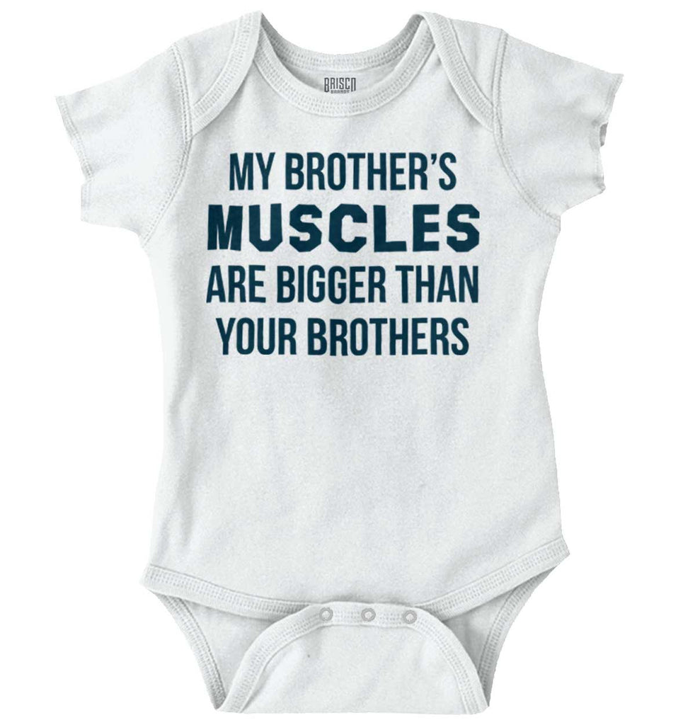 My Brother's Muscles Romper Bodysuit-Direct To Garment Print-Brisco Baby