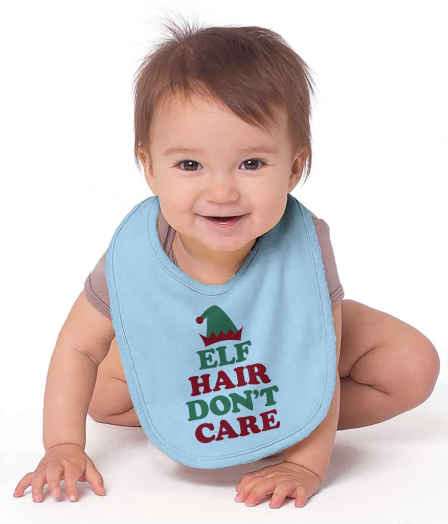 Elf Hair Don't Care Infant Baby Bib-Direct To Garment Print-Brisco Baby