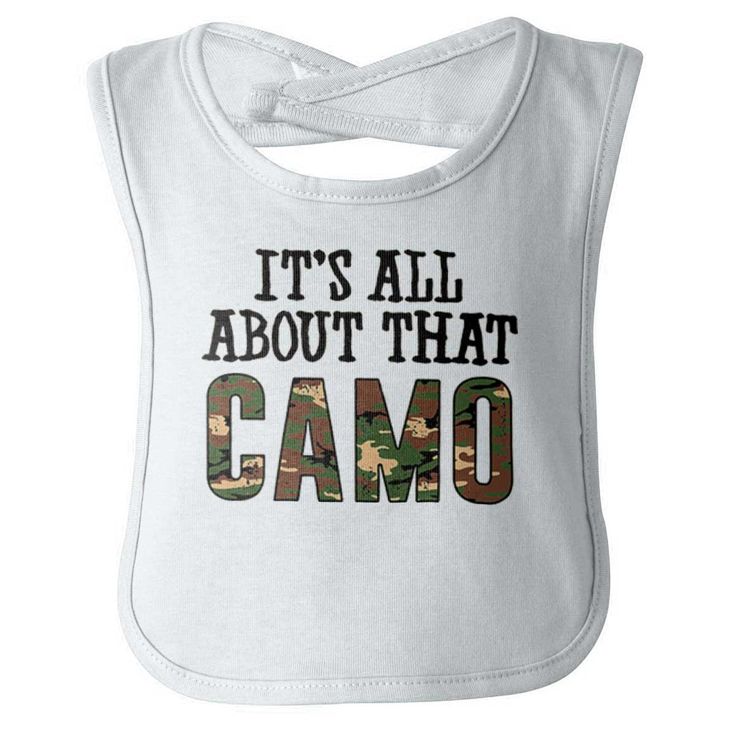 Its All About That Camo Infant Baby Bib-Direct To Garment Print-Brisco Baby