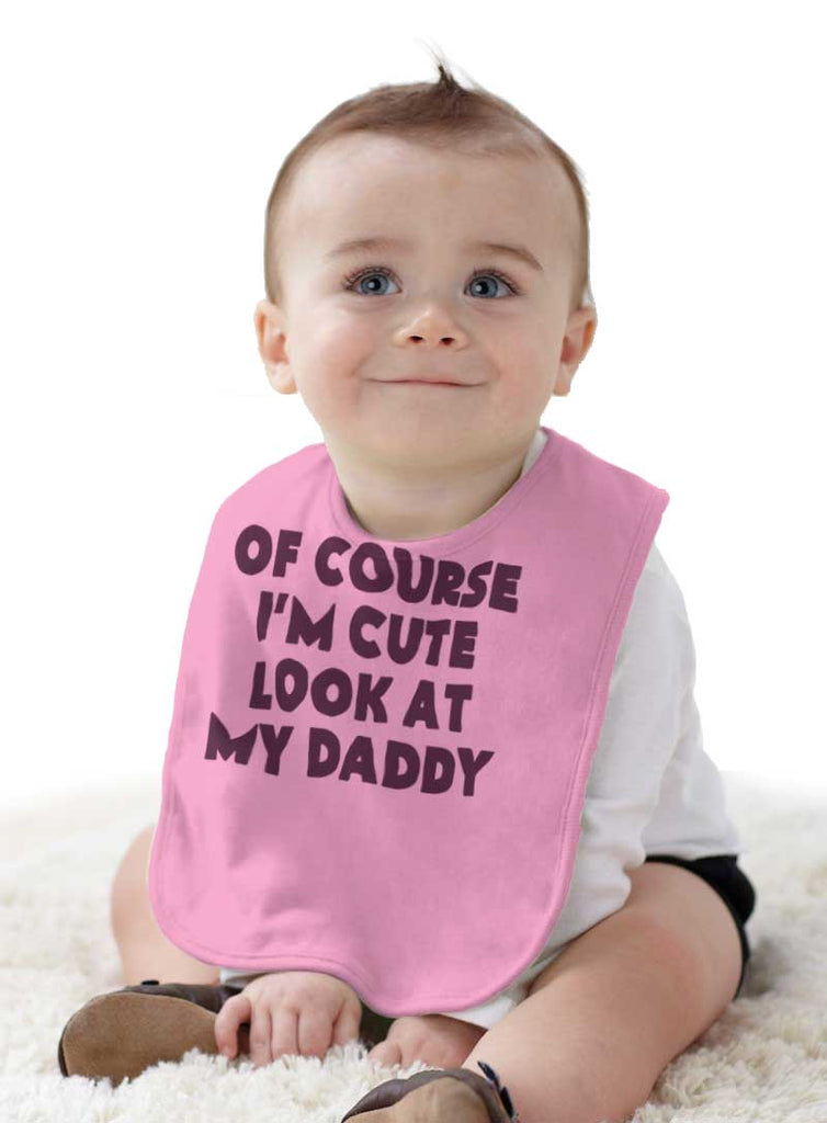 I'm Cute Infant Baby Bib-Direct To Garment Print-Brisco Baby