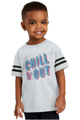 Retro Chill Toddler Football Jersey Tee-Direct To Garment Print-Brisco Baby
