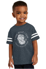 I Yam What I Yam Toddler Football Jersey Tee-Direct To Garment Print-Brisco Baby