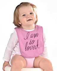 So Loved Infant Baby Bib-Direct To Garment Print-Brisco Baby