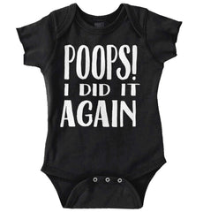 Poops I Did It Again Romper Bodysuit-Direct To Garment Print-Brisco Baby