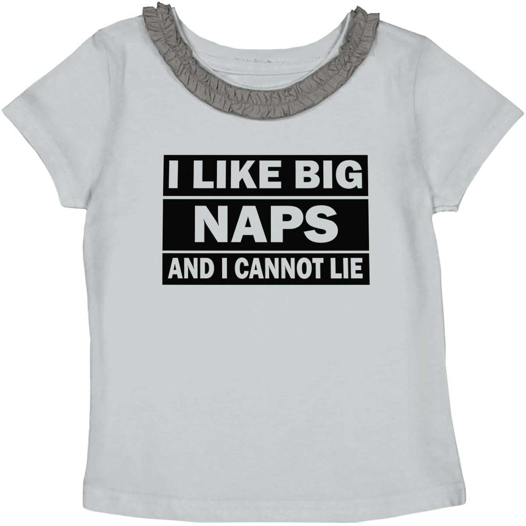 Big Naps Toddler Ruffled Trim T-Shirt-Direct To Garment Print-Brisco Baby