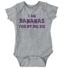Bananas For Big Sis Romper Bodysuit-Direct To Garment Print-Brisco Baby