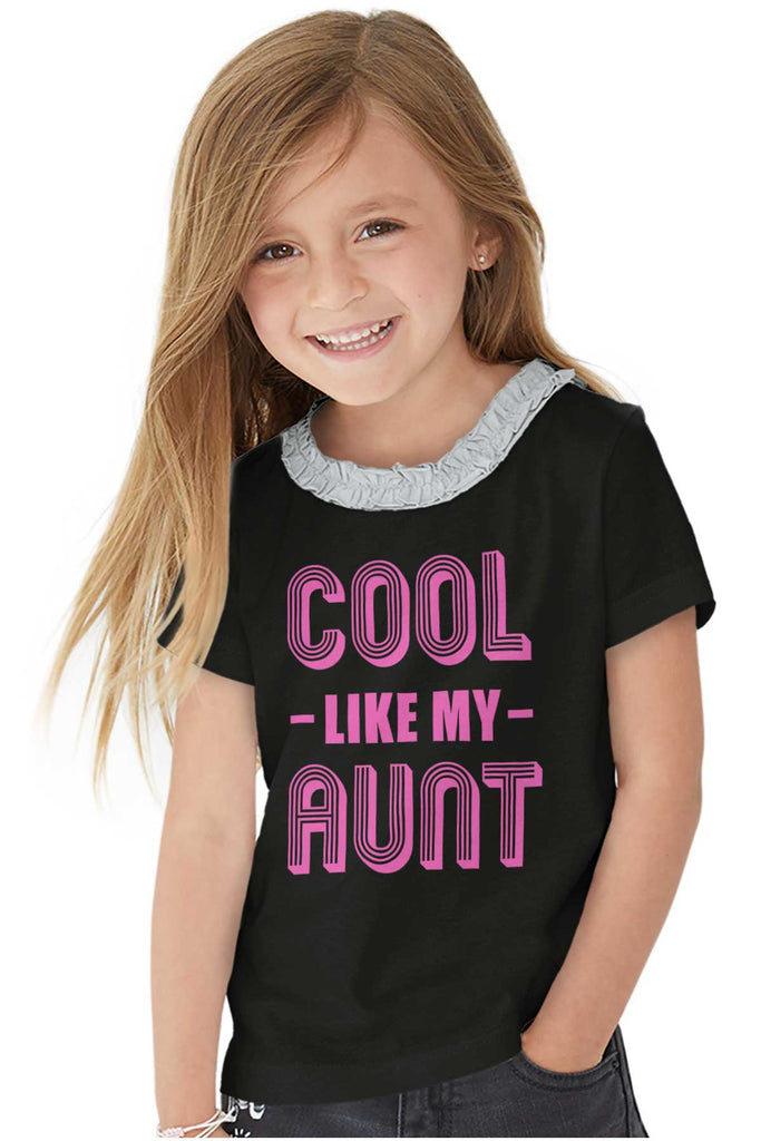 Aunt is Single Toddler Ruffled Trim T-Shirt-Direct To Garment Print-Brisco Baby
