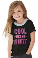 Aunt is Single Toddler Ruffled Trim T-Shirt-Direct To Garment Print-Brisco Baby