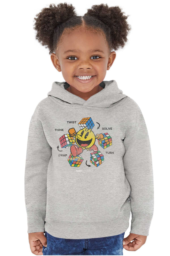 Rubiks Pac-Man Toddler Pullover Hoodie-Direct To Garment Print-Brisco Baby