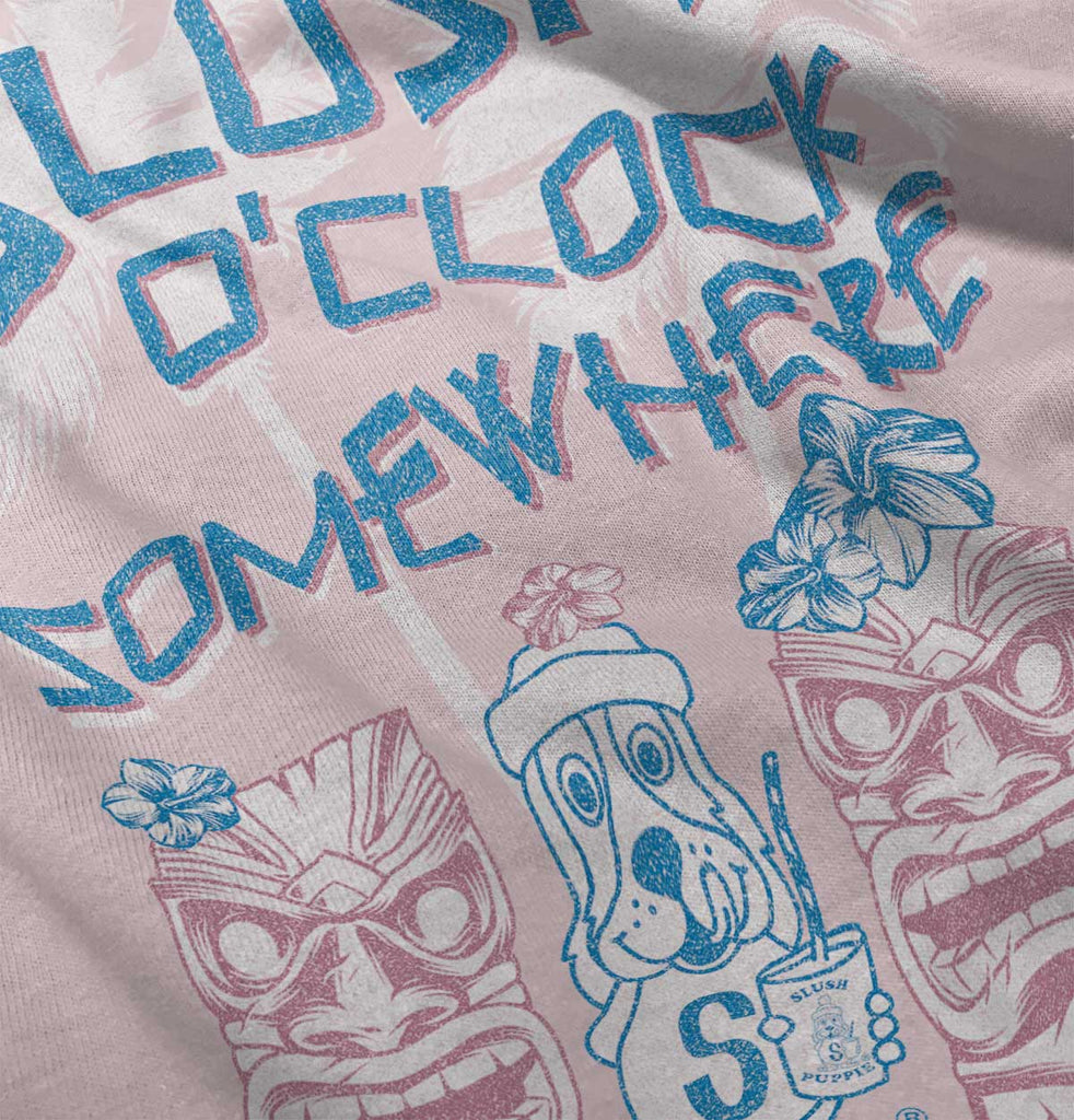 Slush O Clock Somewhere Toddler Ruffled Trim T-Shirt-Direct To Garment Print-Brisco Baby