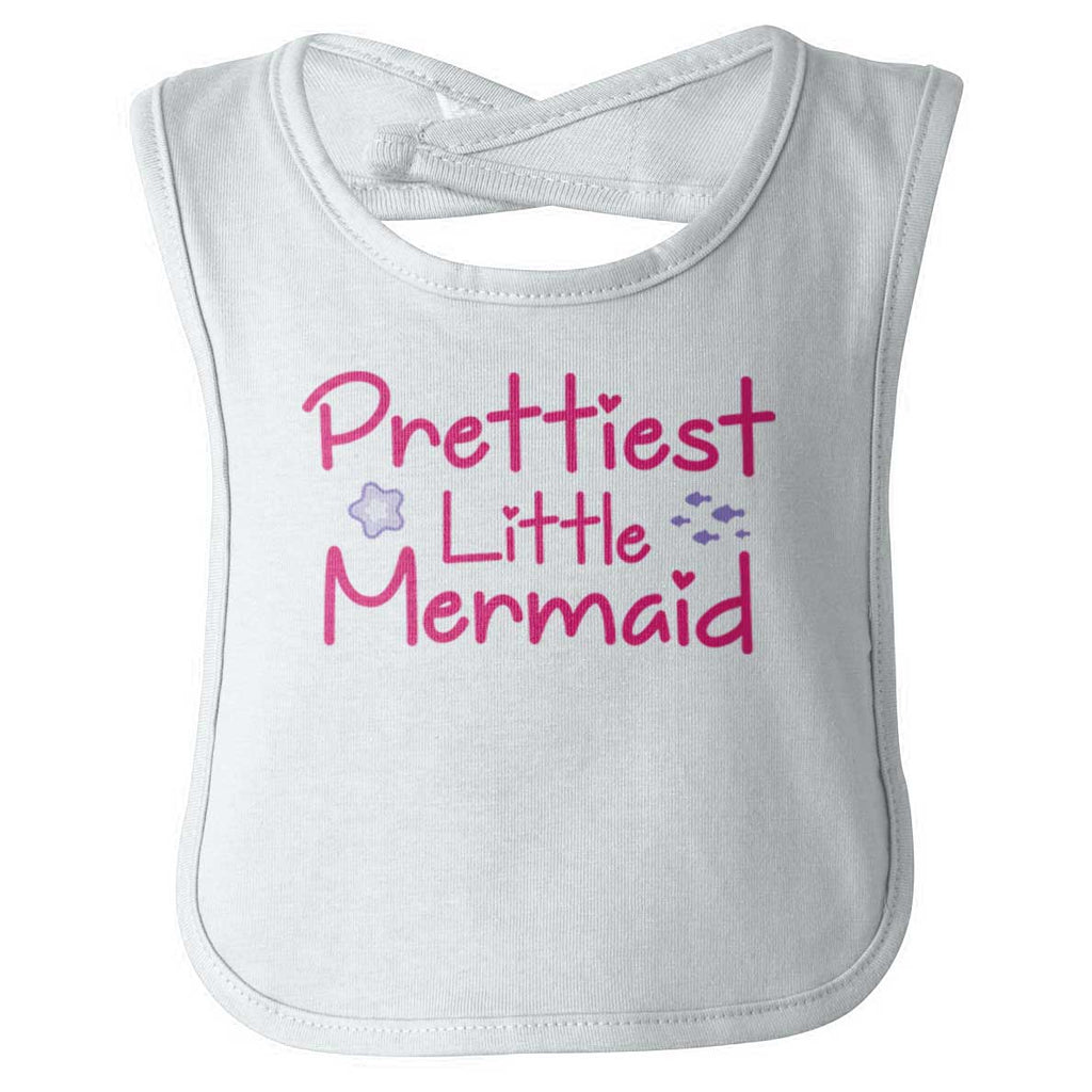 Prettiest Little Mermaid Infant Baby Bib-Direct To Garment Print-Brisco Baby
