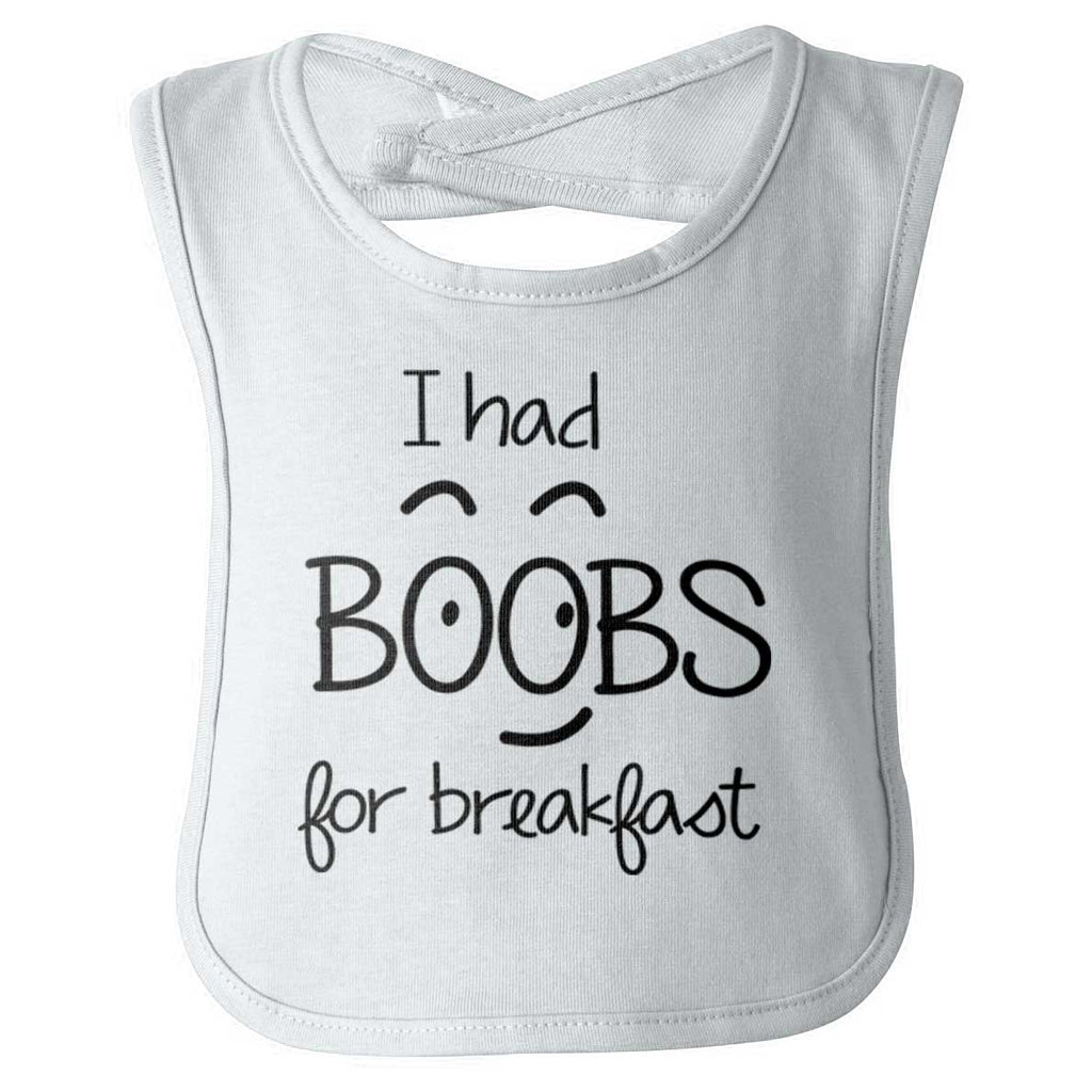 I Had Boobs Infant Baby Bib-Direct To Garment Print-Brisco Baby