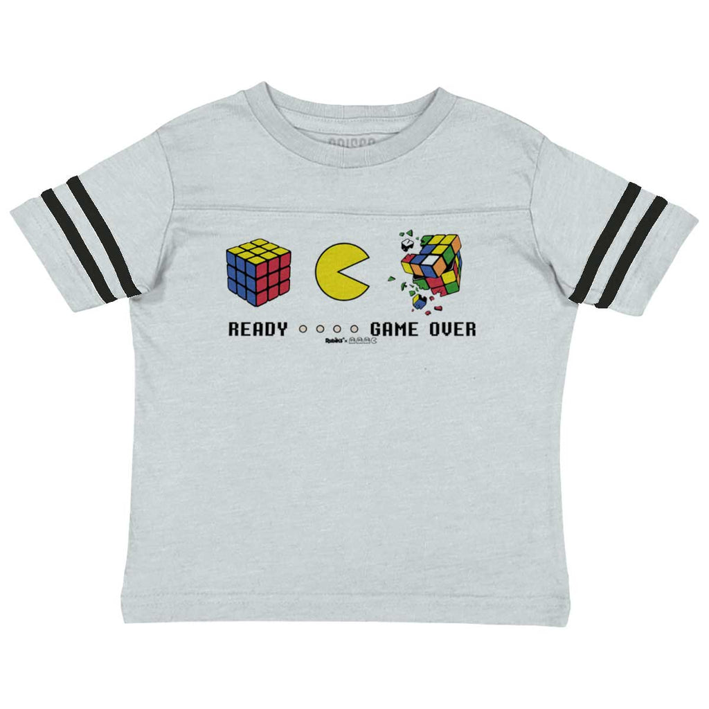 Pac-Man Ready Rubik's Toddler Football Jersey Tee-Direct To Garment Print-Brisco Baby