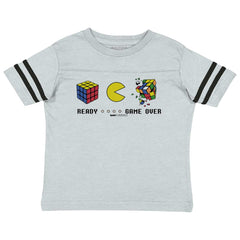 Pac-Man Ready Rubik's Toddler Football Jersey Tee-Direct To Garment Print-Brisco Baby