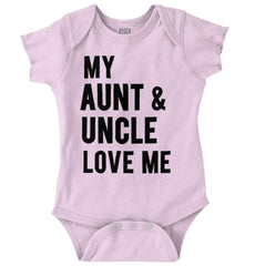 Aunt And Uncle Love Me Romper Bodysuit-Direct To Garment Print-Brisco Baby