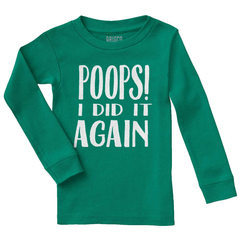 Poops I Did It Again Solid Baby Pajama Top-Direct To Garment Print-Brisco Baby