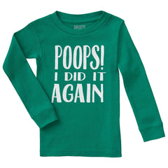 Poops I Did It Again Solid Baby Pajama Top-Direct To Garment Print-Brisco Baby
