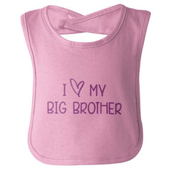 I Love My Big Brother Infant Baby Bib-Direct To Garment Print-Brisco Baby