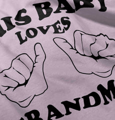 Baby Loves Grandma Romper Bodysuit-Direct To Garment Print-Brisco Baby